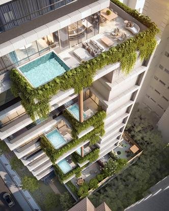 O empreendimento José Torres Franco, no bairro Lourdes, da Patrimar, alcançou o nível Advanced da certificação EDGE, concedido a edificações com índices de economia acima de 45% em energia, água e carbono incorporado(foto: Patrimar/Divulgação) O empreendimento José Torres Franco, no bairro Lourdes, da Patrimar, alcançou o nível Advanced da certificação EDGE, concedido a edificações com índices de economia acima de 45% em energia, água e carbono incorporado(foto: Patrimar/Divulgação)