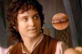 O ator Elijah Wood, famoso por interpretar Frodo na trilogia O Senhor dos Anis,  uma das celebridades conhecidas por terem diastema(detalhe)(foto: New Line Cinema/WingNut Films/Divulgao)