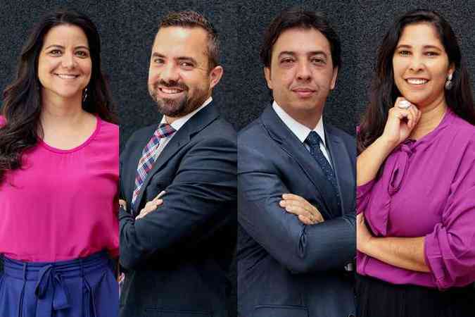 A equipe da Veloso de Melo Advogados: (a partir da esq.) Tathiana del Aguila, Kiko Omena, Jacques Veloso e Sueny Almeida(foto: Divulgao)