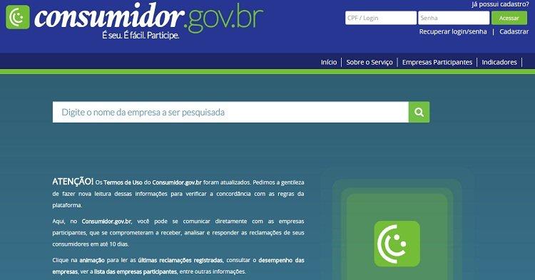 Consumidor.gov.br/Reprodução Consumidor.gov.br/Reprodução