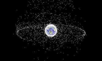 Entre os milhares de satlites que circulam na rbita da Terra, existem 750 milhes de detritos de apenas 1 mm(foto: Nasa.gov/Reproduo)