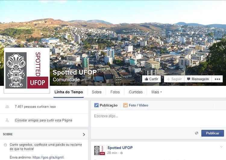Facebook/Spotted-UFOP/Reprodução Facebook/Spotted-UFOP/Reprodução