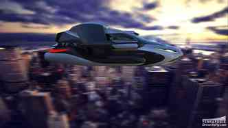 No ar, o TF-X, veculo hbrido que est sendo projetado pela empresa americana Terrafugia, poder chegar a 322 km/h e ter autonomia de 800 km(foto: Terrafugia.com/Reproduo)