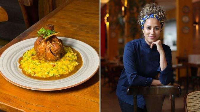 No La Palma, Naiara Faria, filha de Ivo Faria, serve o risoto conforme a receita do italiano Vecchio Sogno: No La Palma, Naiara Faria, filha de Ivo Faria, serve o risoto conforme a receita do italiano Vecchio Sogno: