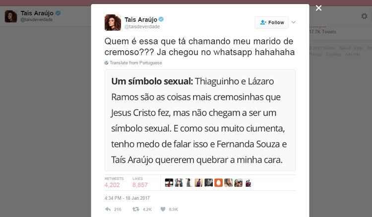 Twitter/taisdeverdade/Reprodução Twitter/taisdeverdade/Reprodução