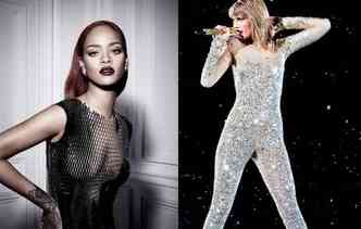 Segundo Rihanna (esq.), seu estilo, ou mesmo seu pblico,  bem distinto de Taylor Swift, por isso, no podem fazer nada juntas(foto: Instagram/badgalriri/Reproduo e Instagram/taylorswift/Reproduo)