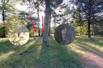 Internautas ficaram assustados com dois supostos fantasmas que foram flagrados pela cmera do Google Street View num cemitrio dos Estados Unidos(foto: Google Street View/Reproduo)