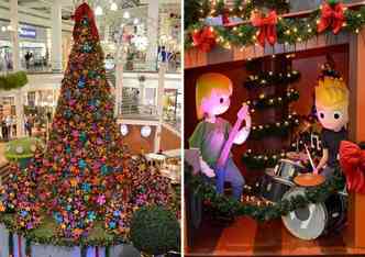 Minas Shopping: a tradicional rvore natalina possui 10 metros de altura. A fachada do shopping est decorada com cerca de 120 estrelas iluminadas(foto: Divulgao)