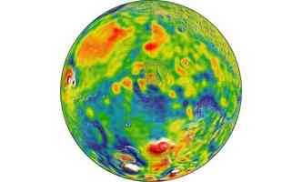 As diferenas gravitacionais de Marte, mapeadas pela Nasa, segundo a agncia espacial, ajudaro em futuras misses ao planeta(foto: Jpl.nasa.gov/Reproduo)