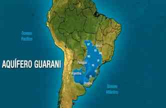 Poucas pessoas conhecem o aqufero Guarani, que possui nada menos que 55 mil km de guas subterrneas, o que poderia abastecer todo o Brasil por 2,5 mil anos(foto: YouTube/Climatempo/Reproduo)