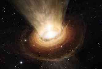 O suposto buraco negro gigante descoberto no centro da Via Lcta pode ser resultado da 'morte' de uma estrela an h milhes de anos(foto: European Southern Observatory/M. Kornmesser/Divulgao)