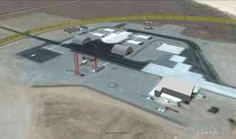 A rea 6 possui inmeros hangares e galpes, capazes de armazenar aeronaves, incluindo os drones militares usados em bombardeios(foto: Google Earth/Reproduo)