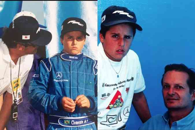 Em dois momentos com o companheiro de equipe de seu pai, o piloto e instrutor Roberto Mouro, que virou seu chefe de equipe. 
