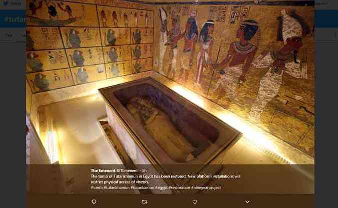 Poeira, umidade e excesso de visitantes fizeram com que a tumba do fara Tutancmon precisasse passar por uma 