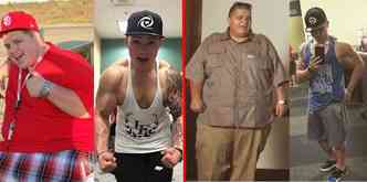 Quando tinha 20 anos, o americano John David Glaude decidiu fazer uma dieta drstica e mudou seu peso de 163 para 89 kg, alm de iniciar as aulas de musculao(foto: Instagram/obese_to_beast/Reproduo)