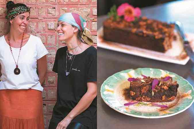 Amanda Doco (à esq.) e Júlia Furtado comandam a cozinha do Manju e só trabalham com produtos orgânicos e naturais, com opções vegetarianas e veganas: 