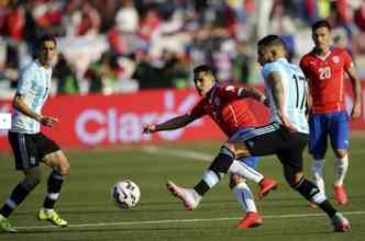 O jogo disputado terminou em zero a zero, e nas penalidades, o Chile bateu a Argentina e levou seu primeiro ttulo da Copa Amrica(foto: Juan Rolei/Tlam/Divulgao )