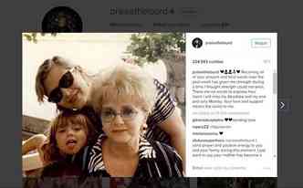 Em foto antiga publicada no Instagram, ao lado da me Carrie Fisher e da av Debbie Reynolds, a atriz Billie Lourd agradece aos fs as mensagens de carinho e apoio que recebeu(foto: Instagram/praisethelourd/Reproduo)