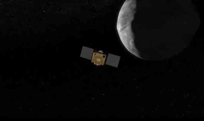 Equipamentos da sonda espacial OSIRIS-REx, da Nasa, encontraram o que parece ser resqucios de gua na superfcie do asteroide Bennu(foto: Wikimedia/Goddard Multimedia/Reproduo)