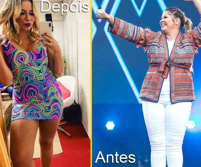 Veja o antes e depois da cantora Marília Mendonça, que fez dois procedimentos estéticos: implante de silicone e abdominoplastia(foto: Instagram/mariliamendoncacantora/Reprodução)