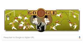 Nesta quinta, dia 16 de agosto, o Doodle do Google est homenageando o ingls Ebenezer Morley, responsvel por modernizar o futebol(foto: Google.com/Reproduo)