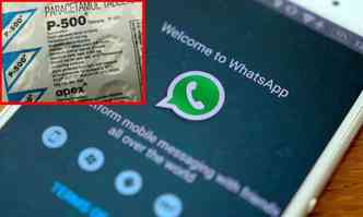 Um boato que est circulando no WhatsApp diz que o analgsico paracetamol P-500 (detalhe) estaria contaminado com o perigoso vrus machupo(foto: Divulgao e YouTube/Reproduo)