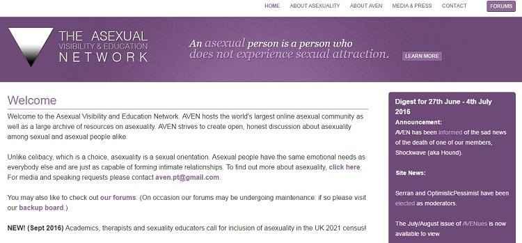 Asexuality.org/Reprodução Asexuality.org/Reprodução