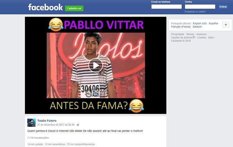 Facebook/narradordefulerage/Reprodução Facebook/narradordefulerage/Reprodução