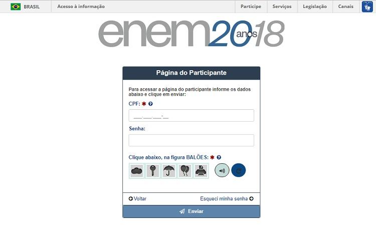 Enem.inep.gov.br/Reprodução Enem.inep.gov.br/Reprodução