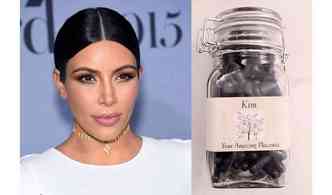 A socialite Kim Kardashian est consumindo a placenta de seu segundo parto em forma de plulas(foto: NewBeaty.com/Reproduo)