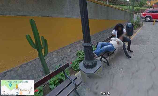 Por meio do Google Street View, um peruano descobriu que sua esposa o estava traindo com outro homem(foto: Google Street View/Reproduo)