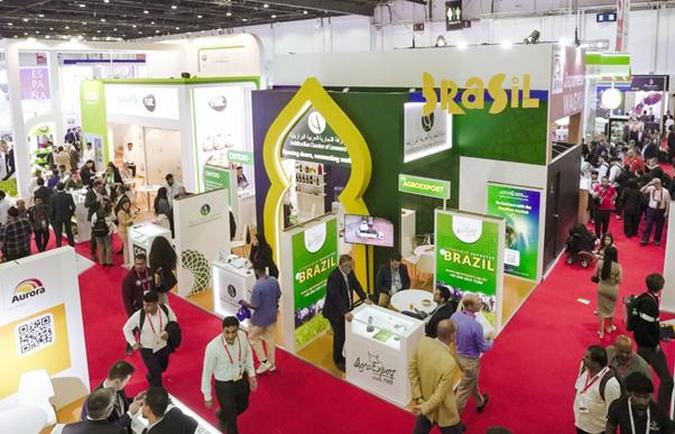 Estande de brasileiros na Gulfood destacou produtos do agro(foto: CCAB/Divulgao)