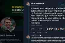 Bolsonaro elogia preenchimento das vagas do Mais Mdicos