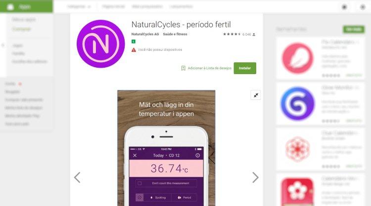 Google Play/Natural Cycles/Reprodução Google Play/Natural Cycles/Reprodução