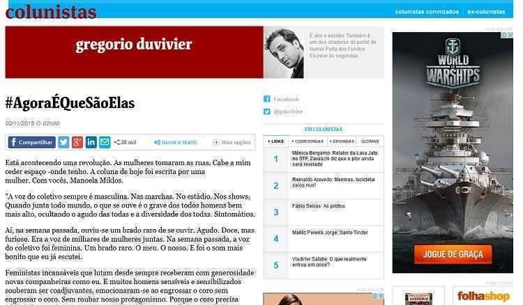 Folha.uol.com.br/Reprodução Folha.uol.com.br/Reprodução