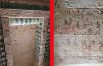 O governo do Egito abriu uma tumba de mais de quatro mil anos, localizada em Saqqara, para visitao pblica(foto: Twitter/SibilleCartier/Reproduo)