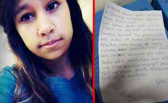 A adolescente Larissa Alves, de 15 anos, teria cometido suicdio no incio de 2016, e os internautas esto intrigados com uma carta em latim que est sendo atribuda a ela(foto: Saocarlosagora.com.br/Divulgao)