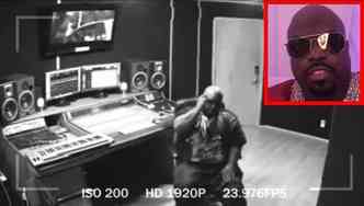 Um vdeo polmico mostrando o cantor CeeLo Green sendo vtima de uam suposta exploso de celular est causando polmica na internet(foto: YouTube/Ghana Films TV/Reproduo e Instagram/ceelogreen/Reproduo)