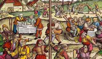 Em 1518, na cidade francesa de Estrasburgo, uma epidemia de dana causou a morte de vrias pessoas devido ao esgotamento fsico(foto: BBC/Alamy/Reproduo)