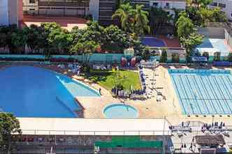 Vista area das piscinas do Olympico: criado em 1940 para sediar o time de vlei do bairro(foto: Divulgao)