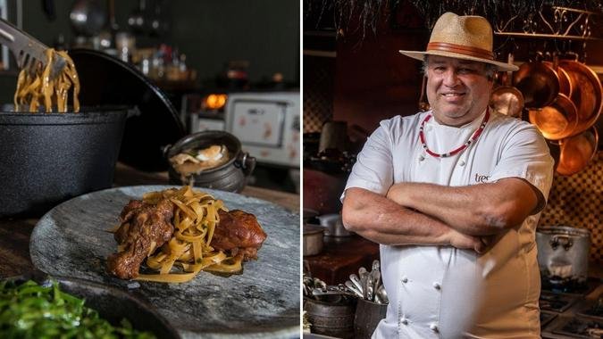 O Xapuri, de Flávio Trombino, é uma verdadeira embaixada da culinária mineira no mundo: um dos pratos simbólicos desde os tempos de dona Nelsa é o Frango preguento do Bento, tão importante que virou até a senha do wi-fi da casa (foto: Uarlen Valerio e Marcos Kohler/Divulgação) O Xapuri, de Flávio Trombino, é uma verdadeira embaixada da culinária mineira no mundo: um dos pratos simbólicos desde os tempos de dona Nelsa é o Frango preguento do Bento, tão importante que virou até a senha do wi-fi da casa (foto: Uarlen Valerio e Marcos Kohler/Divulgação)