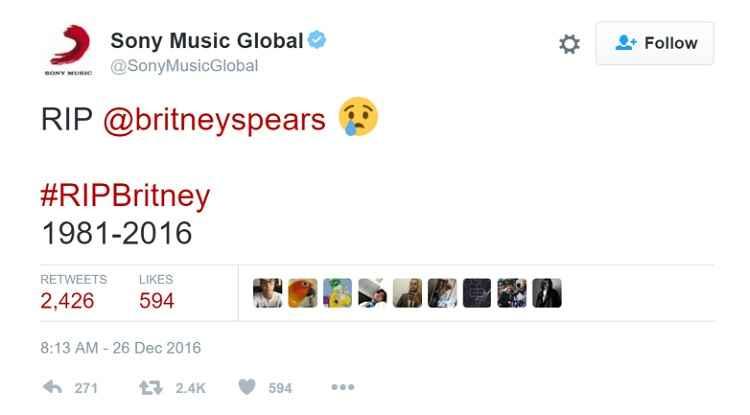 Twitter/SonyMusicGlobal/Reprodução Twitter/SonyMusicGlobal/Reprodução