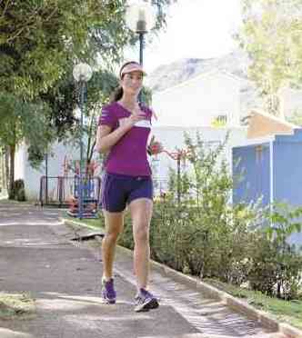 Carolina Nunes Pimenta j se prepara para a corrida: 