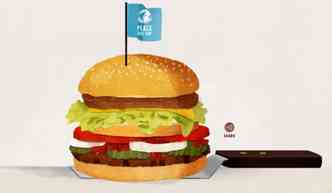A ideia do Burger King era criar um sanduche chamado McWhopper, que mistura o Big Mac com o Whopper, para celebrar o Dia Internacional da Paz(foto: Mcwhopper.com/Reproduo)