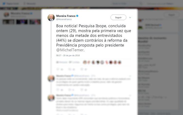 Twitter/MoreiraFranco/Reprodução Twitter/MoreiraFranco/Reprodução