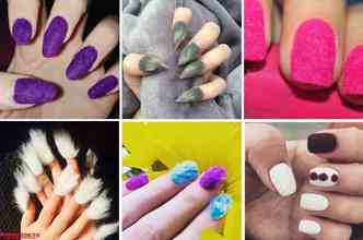 As unhas de pelcia, ou 'fur nails', voltaram a ser uma tendncia, depois de aparecerem em desfiles da New York Fashion Week em 2016(foto: Instagram/Reproduo)