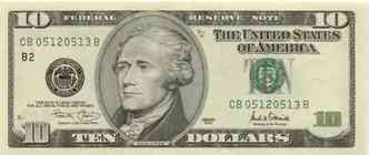 O primeiro secretrio do Tesouro dos Estados Unidos, Alexander Hamilton, deixar de estampar as notas de US$ 10 em 2020, para ceder o lugar a uma mulher(foto: Banknotes.com/Reproduo)