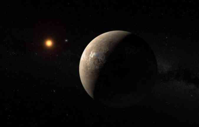 Representao artstica de como deve ser a aparncia do planeta Proxima Centauri b, considerado uma 