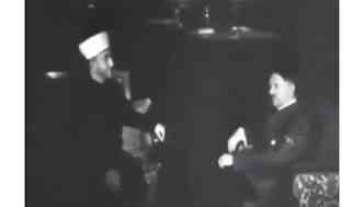 Em 1941, o gro-mufti palestino Haj Amin al-Husseini se encontrou com Adolph Hitler em Berlim(foto: YouTube/Reproduo)
