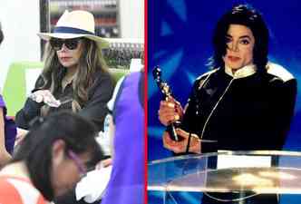 Internautas ficaram doidos com a semelhana entre os irmos La Toya e Michael Jackson(foto: Backgrid/Reproduo e YouTube/Reproduo)